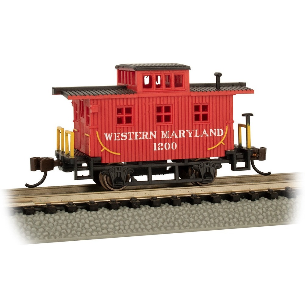 N Scale Bachmann Silver Series 15755 WM Western Maryland Old-Time Caboose #1200